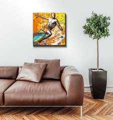 Surfing 5 12 Wrapped Canvas in a cozy corner