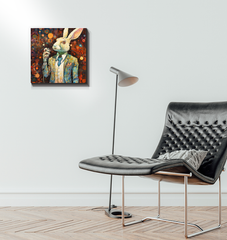 Bunny's Cozy Meadow Wrapped Canvas