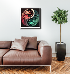 Pulse and Pause canvas art for living room decor.