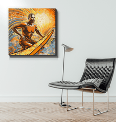Surfing 5 15 Wrapped Canvas displayed on wall