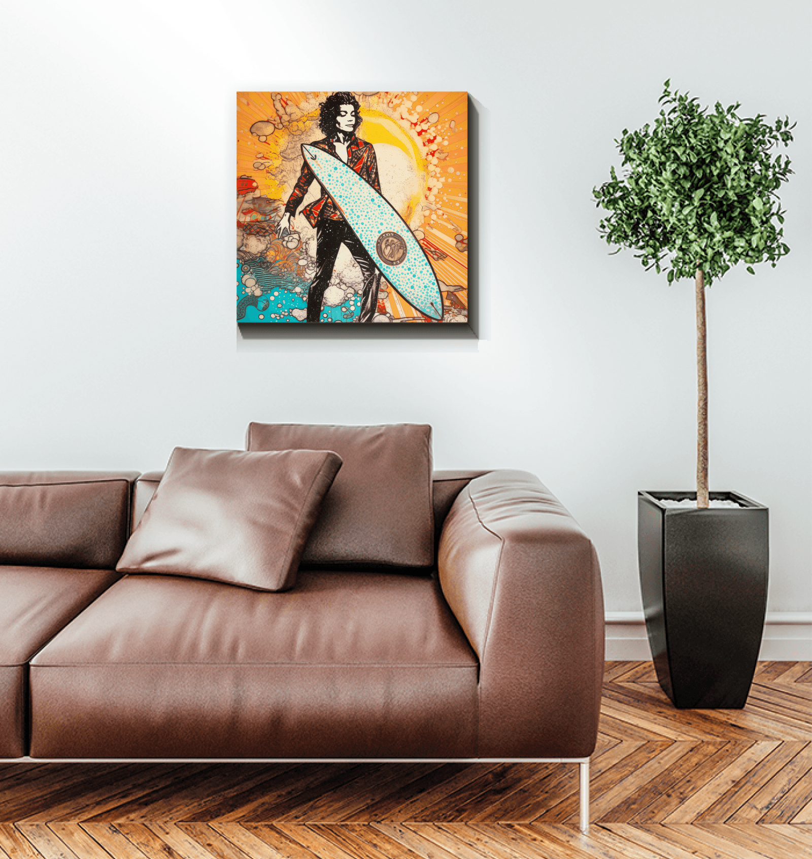 Vibrant surf scene on Surfing 5 09 Canvas