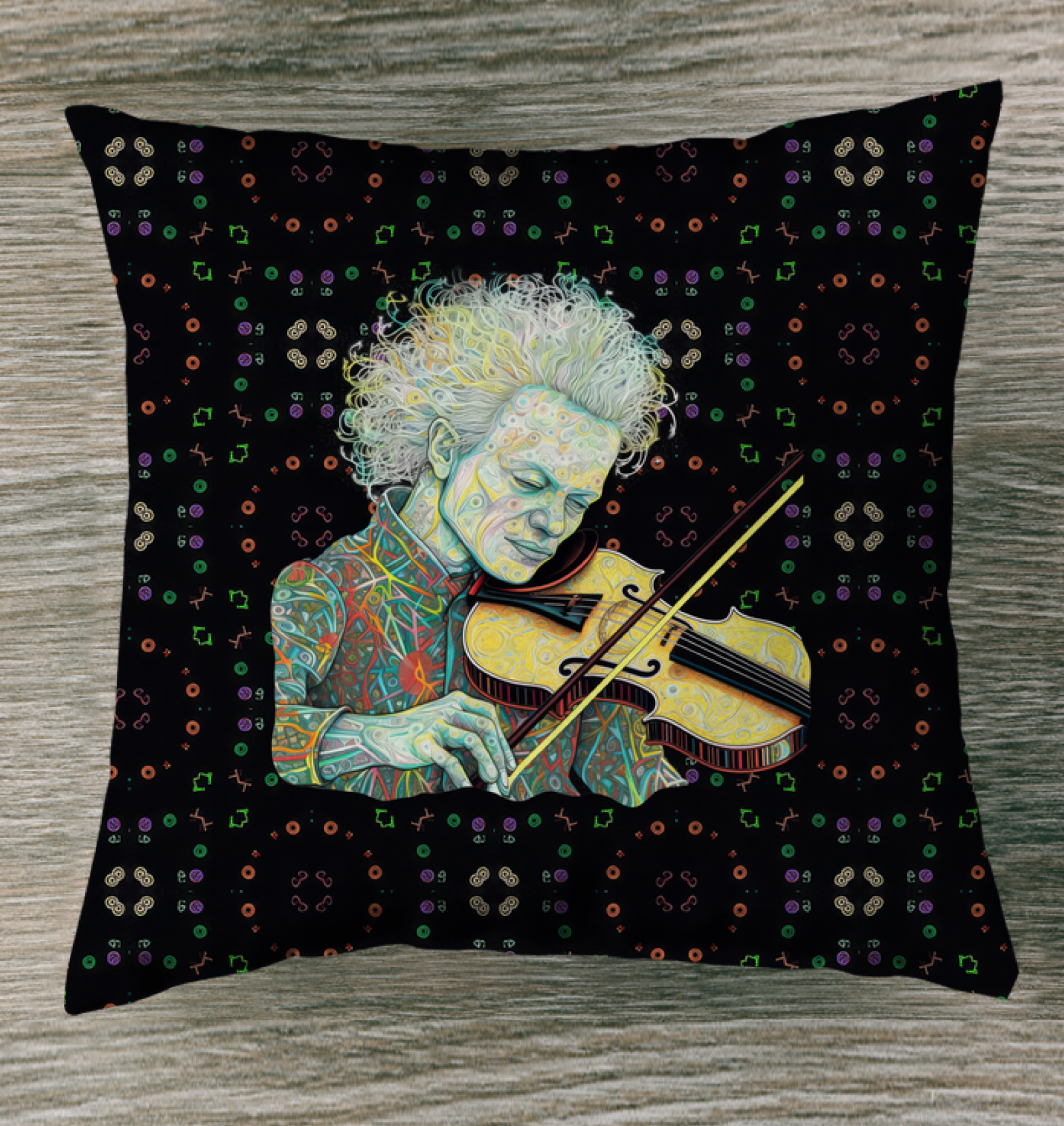 Close-up view of Blossom Haven Indoor Pillow with floral pattern for elegant decor.