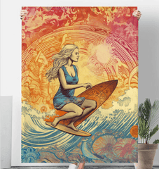 Surfing Serenity Fleece Throw - Beyond T-shirts