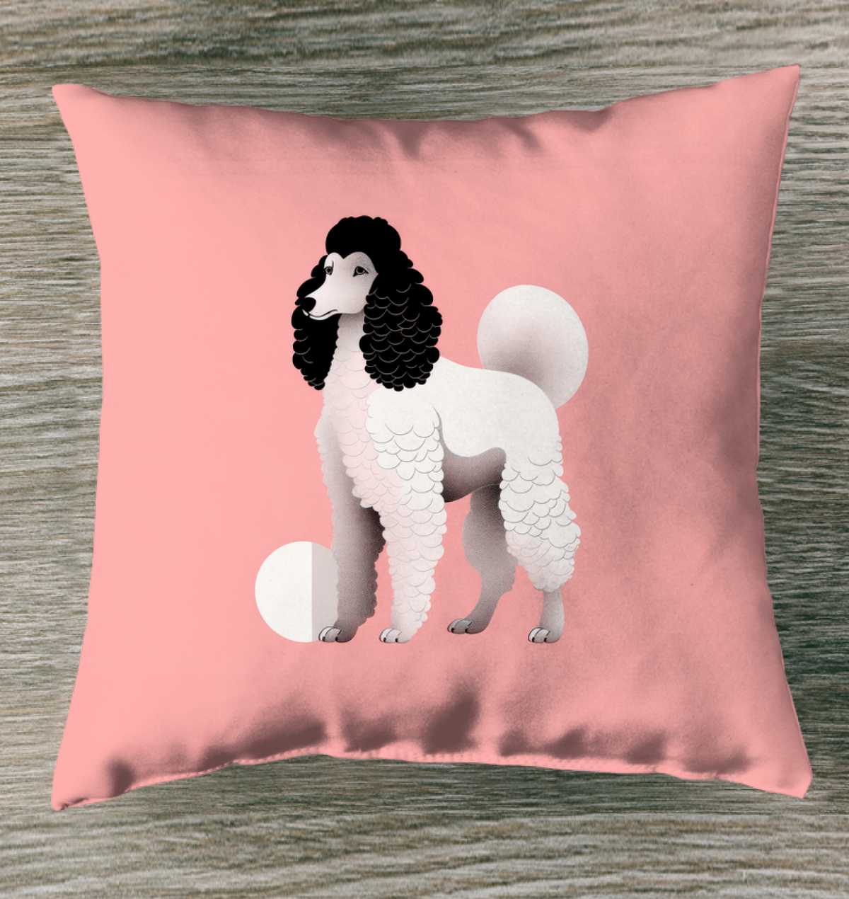 Whimsical Poodle Elegance Cushion