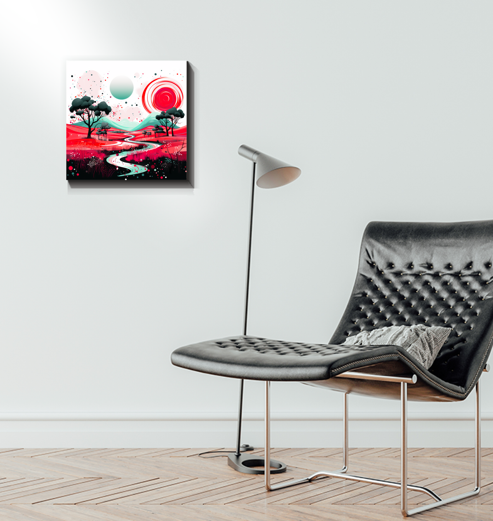 Vibrant Valley Colorful Landscape Canvas