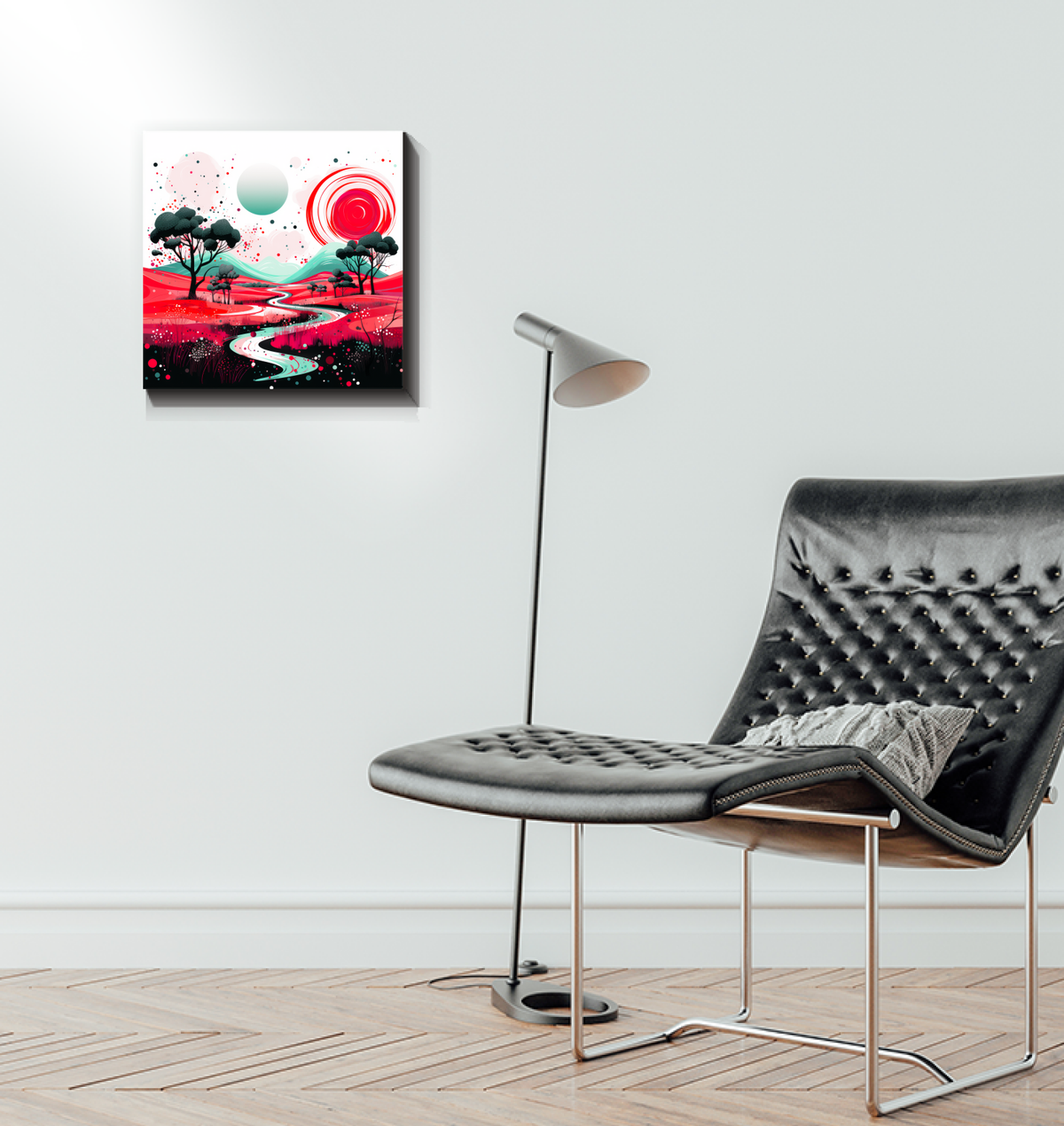 Vibrant Valley Colorful Landscape Canvas