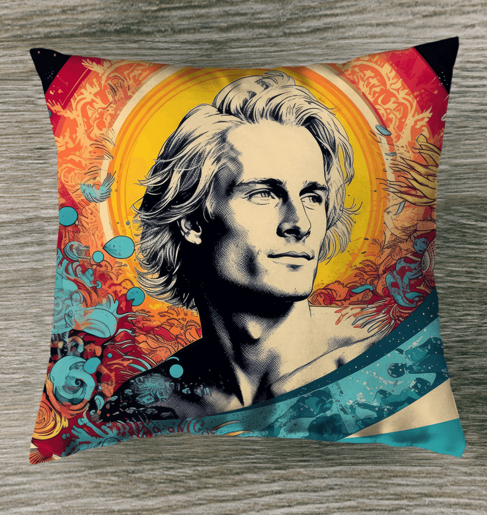 Surfing Serenity Decorative Pillow - Beyond T-shirts