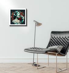 Vibrant colors of World Music Tapestry art on canvas.