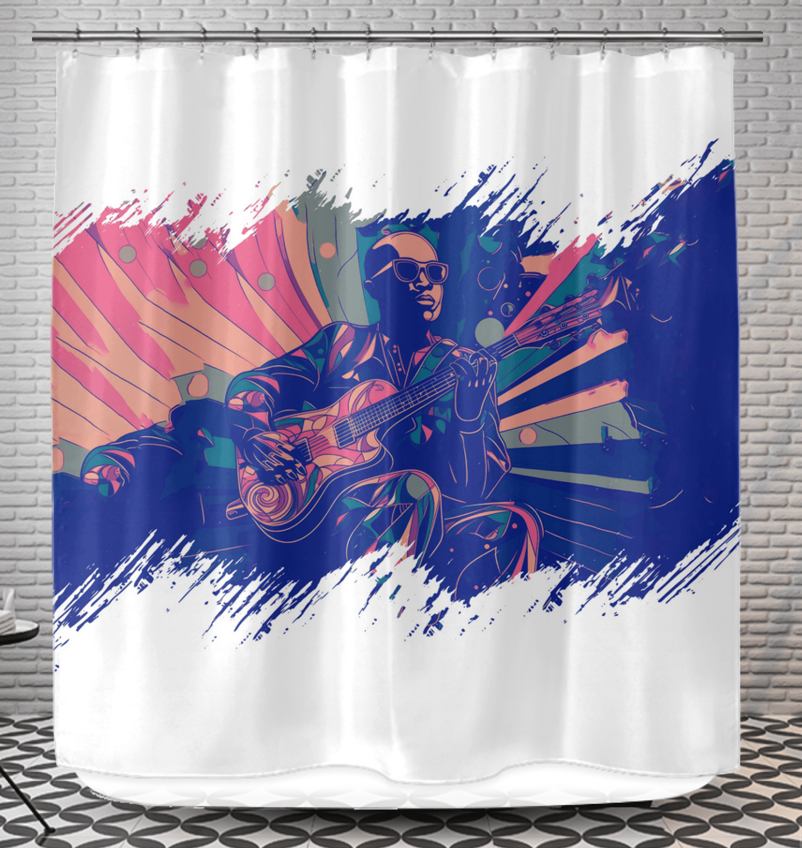Fashionable Notes Bathroom Curtain - Beyond T-shirts
