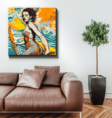 Soft colors of Surfing 5 30 Canvas beach scene