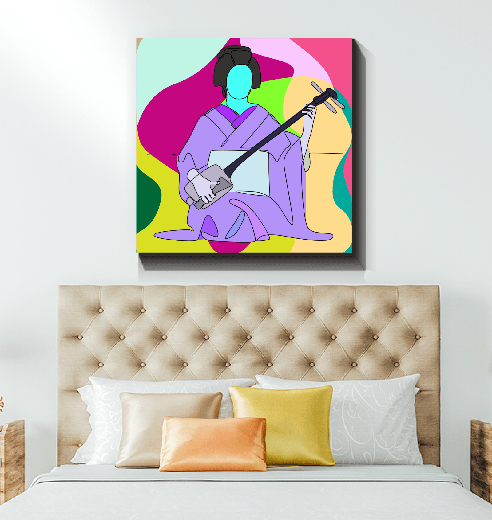 Geisha1 Wrapped Canvas - Beyond T-shirts