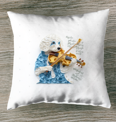 Elegant indoor pillow with Paper Art Nouveau design.