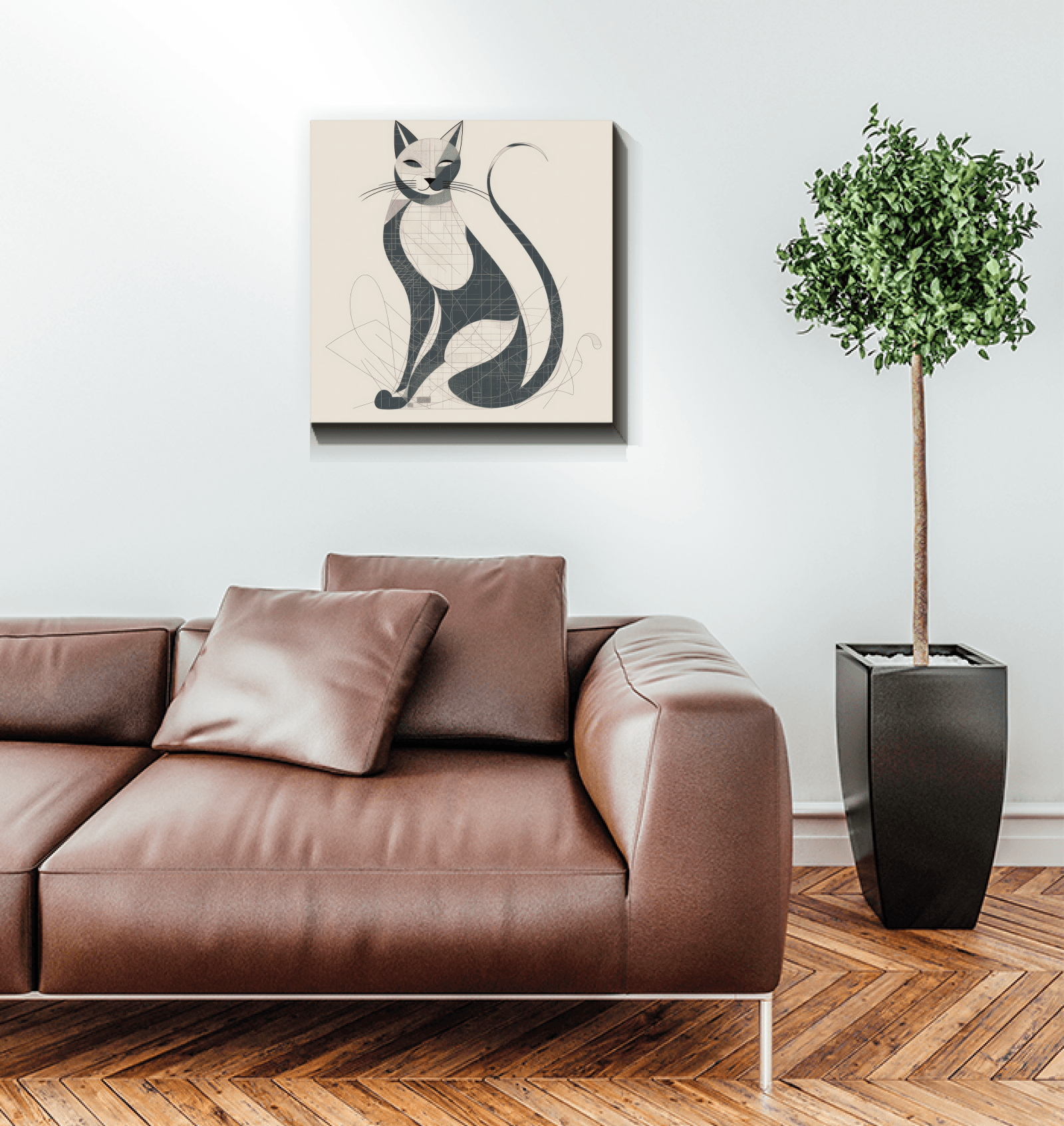 Elegant Cat Shadow Play Canvas - Beyond T-shirts