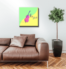 Violin Line Art 1 Wrapped Canvas - Beyond T-shirts
