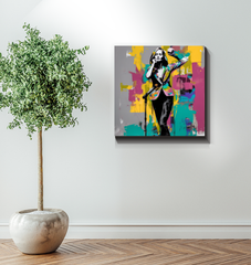 Cosmic Elegance Minimalist Abstract Wrapped Canvas