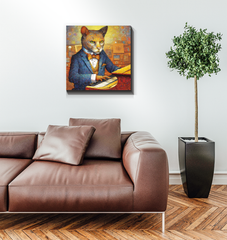 Cat's Dreamy Moonlight Wrapped Canvas