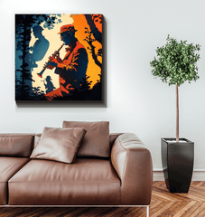 Vibrant abstract representation of musical harmonies on canvas.