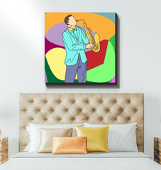 A Man Plays The Saxophone1 Wrapped Canvas - Beyond T-shirts