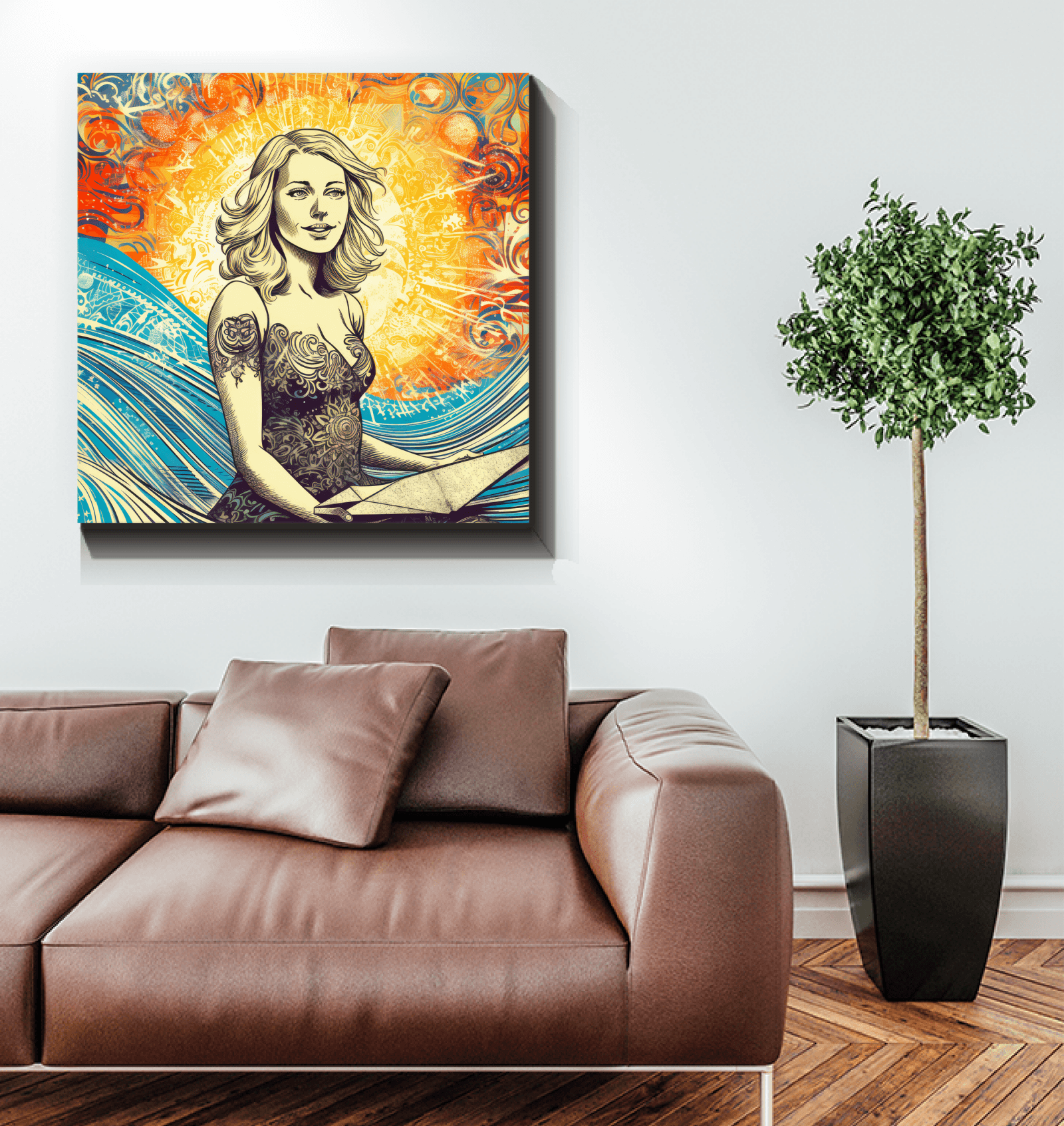 Coastal Flow Wrapped Canvas - Beyond T-shirts