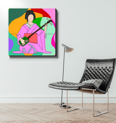 Geisha1 Wrapped Canvas - Beyond T-shirts