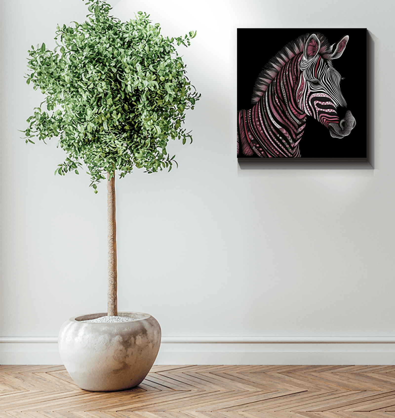 Majestic Zebra Run Canvas - Beyond T-shirts