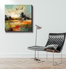 Rolling Hills Landscape Canvas Painting