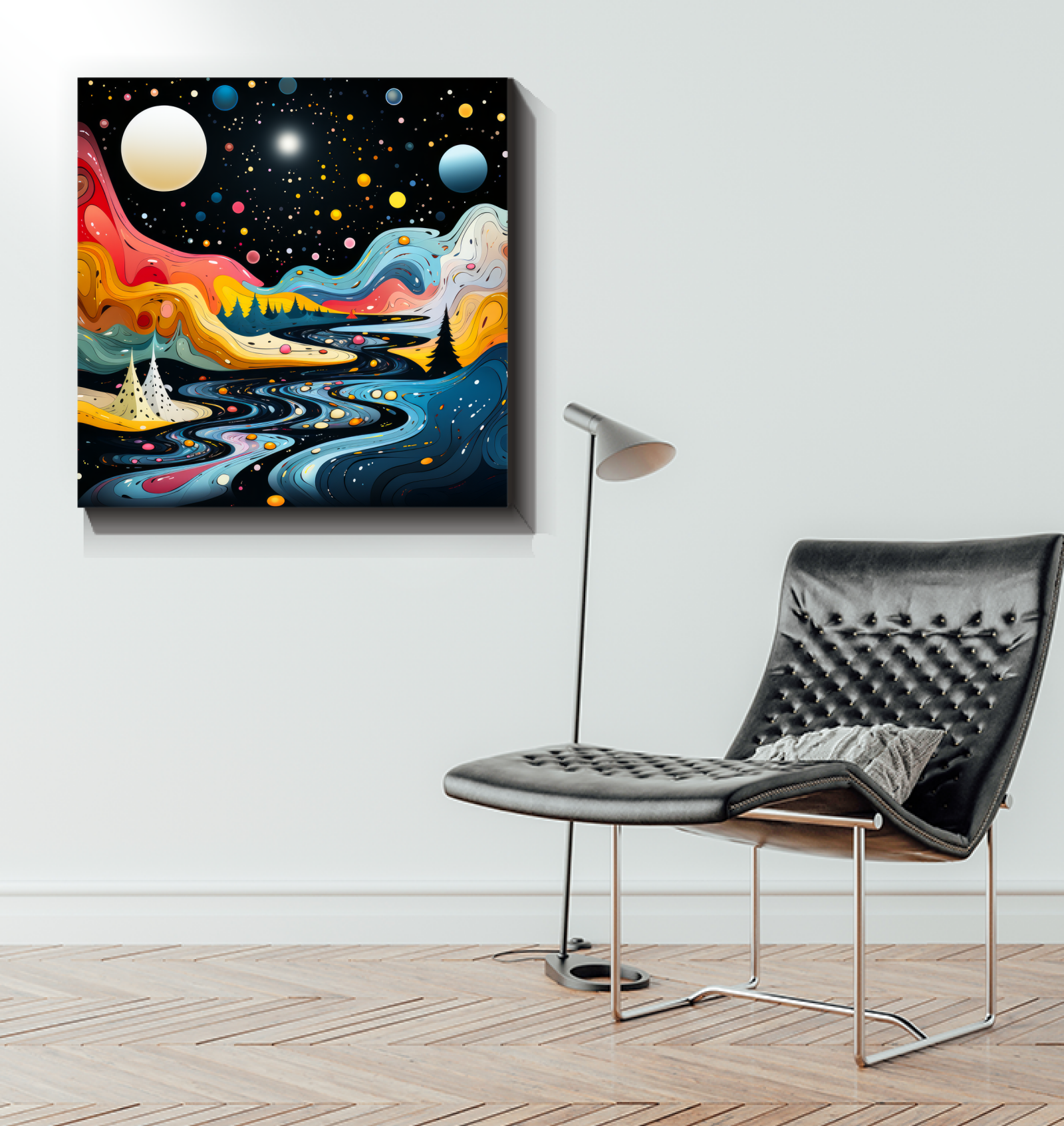 Luminous Lilies Pond Landscape Canvas