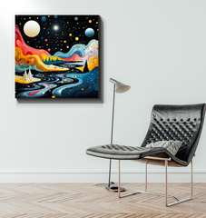 Luminous Lilies Pond Landscape Canvas