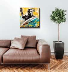 Surfing 5 14 Wrapped Canvas in living space