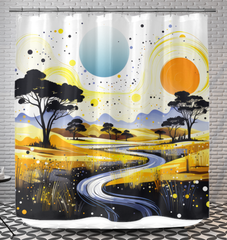 Enchanting Evening Ecosystems Night Landscape Curtain