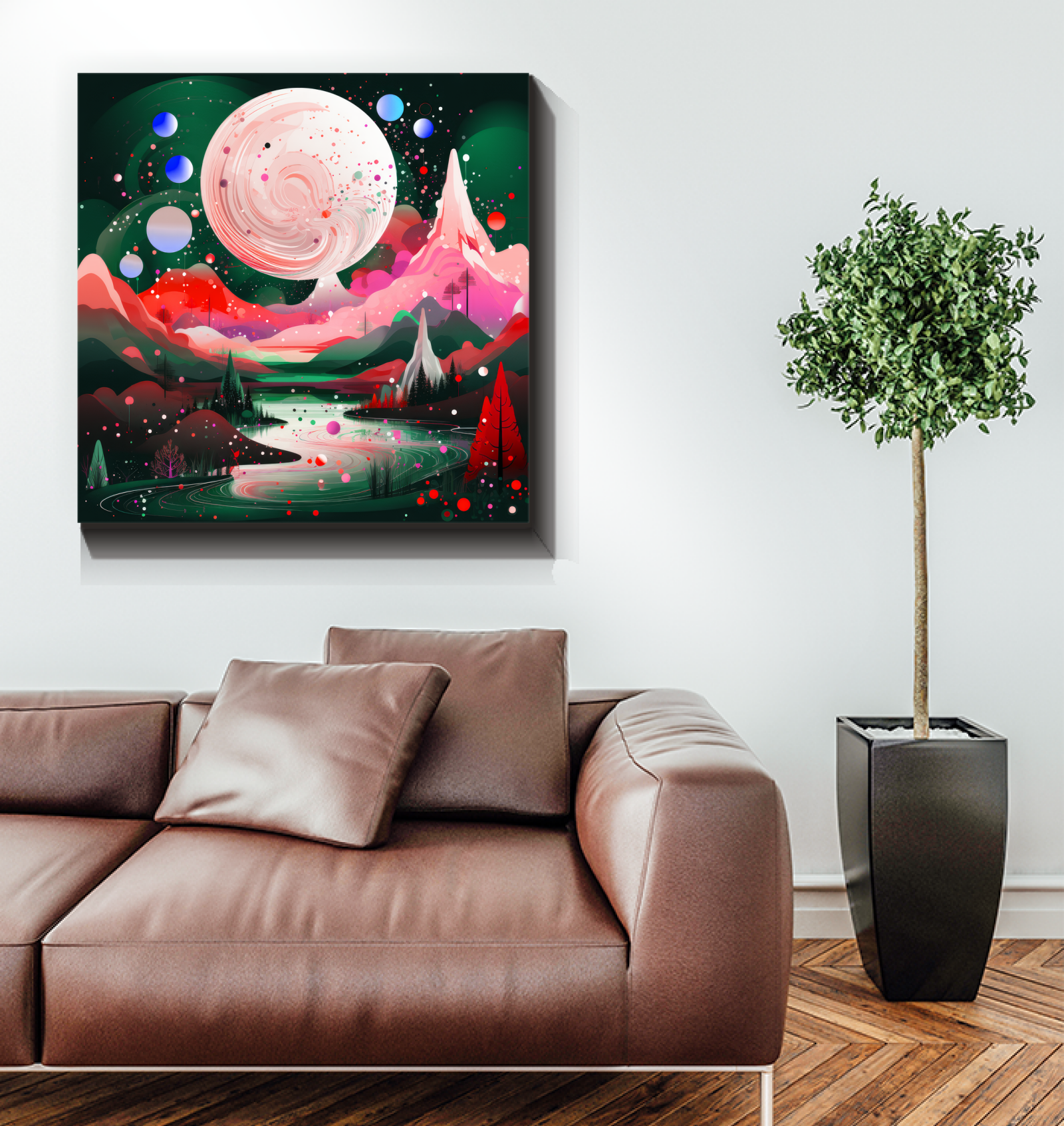 Lustrous Lavender Field Landscape Canvas