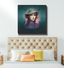 Mystic Forest Beyond Style Wrapped Canvas in a cozy living room.