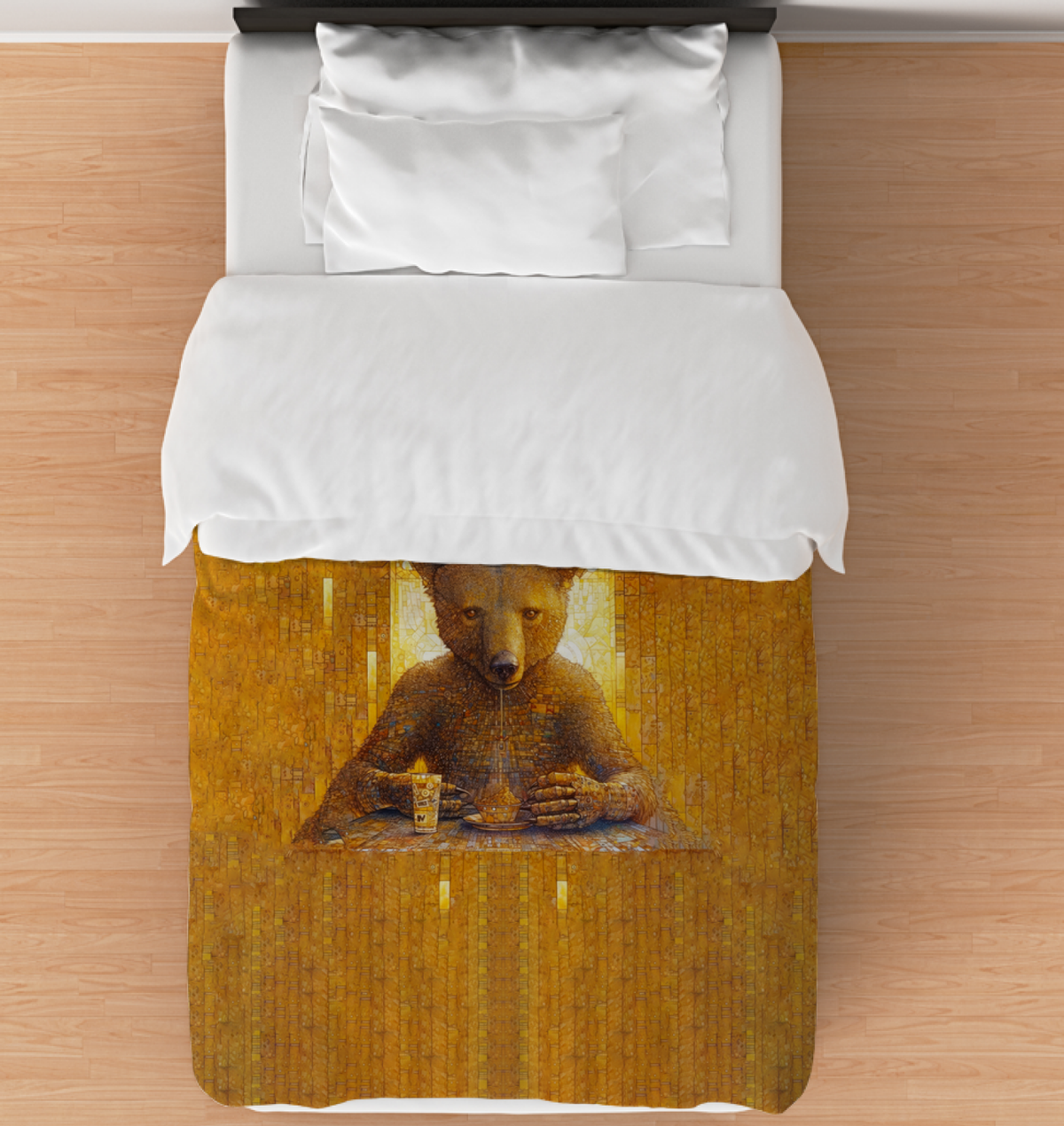 Cozy Bear Retreat Comforter on a neatly made bed