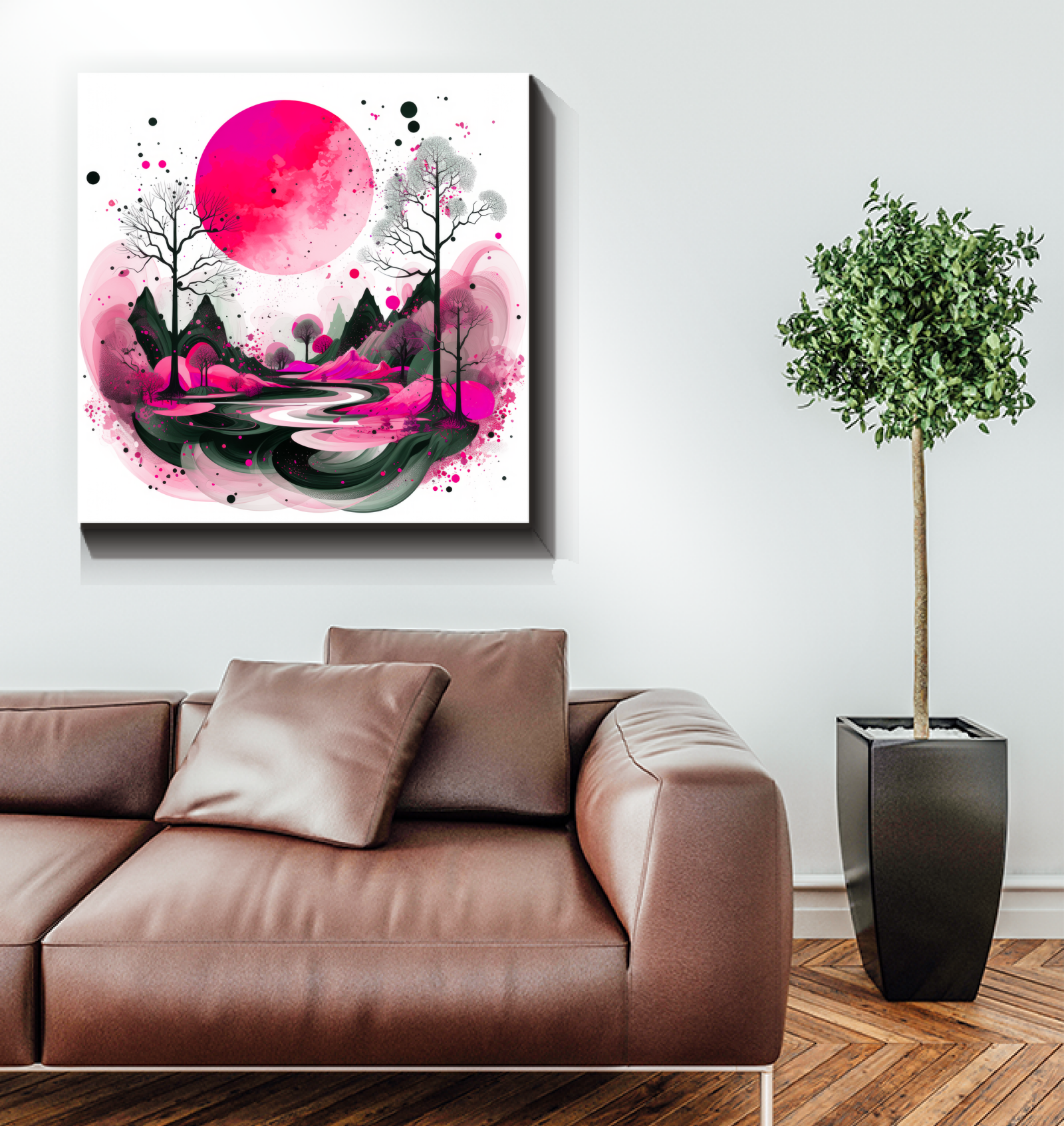 Majestic Mountains Illustrated Canvas Art