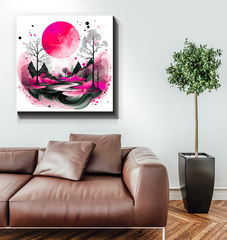 Majestic Mountains Illustrated Canvas Art