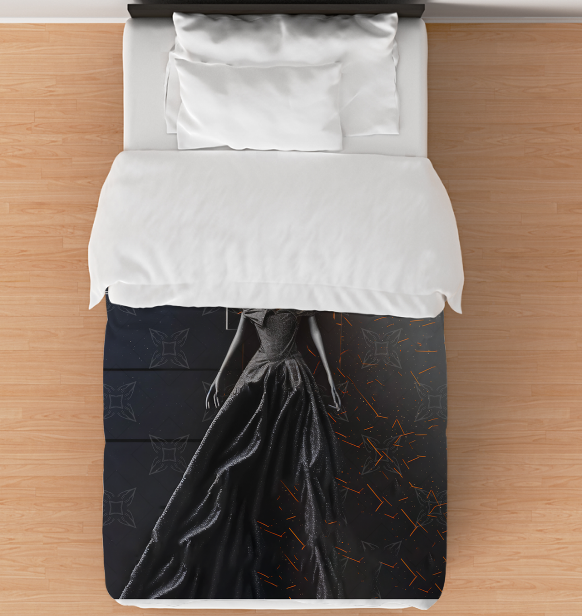 Elegant Opulent Overture Duvet Cover close-up showcasing luxurious fabric texture