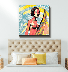 Elegant Surfing 5 26T Wrapped Canvas in office space