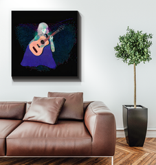 Artistic rendition of orchids on high-quality canvas