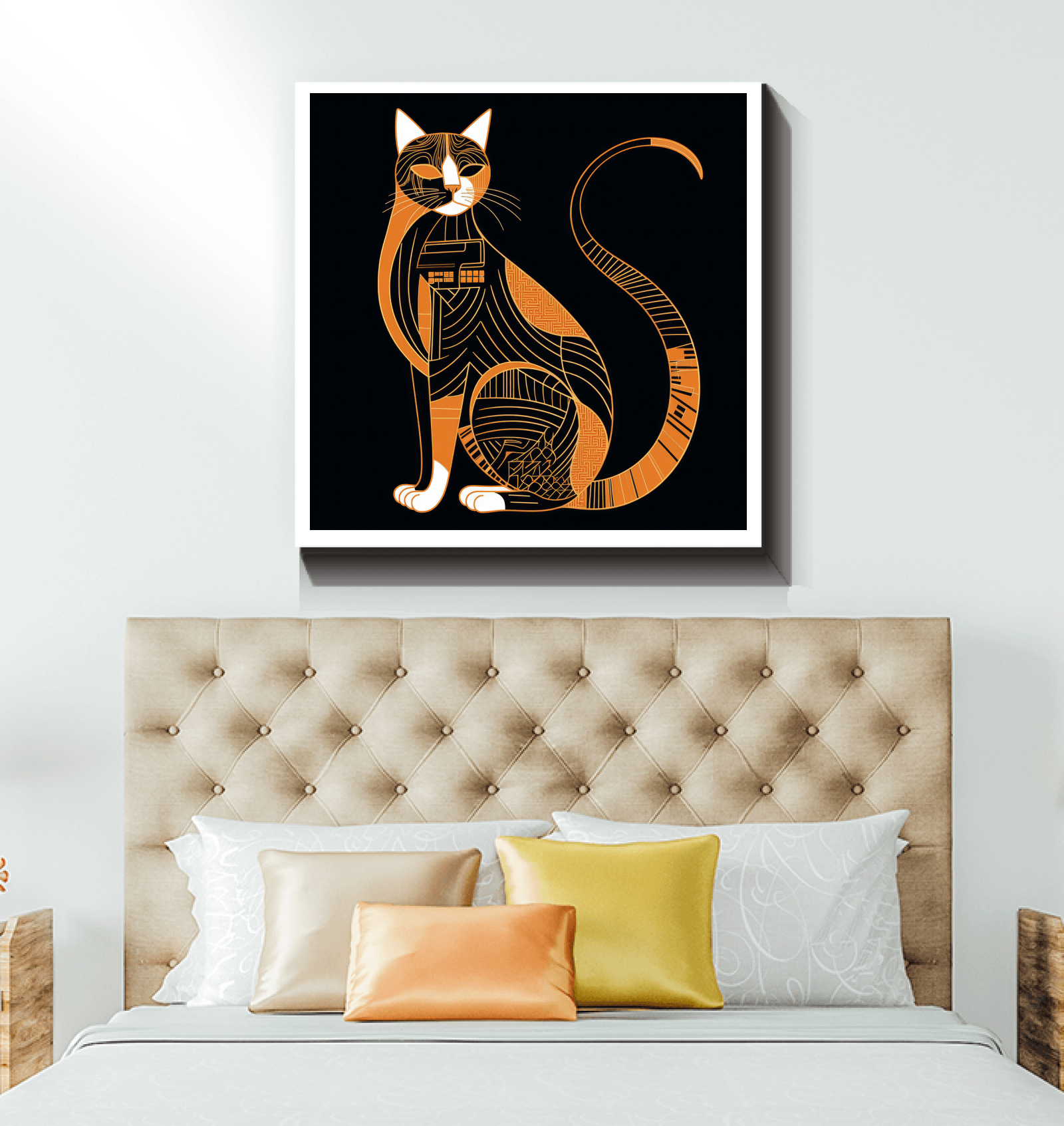 Majestic Feline Silhouette Canvas - Beyond T-shirts