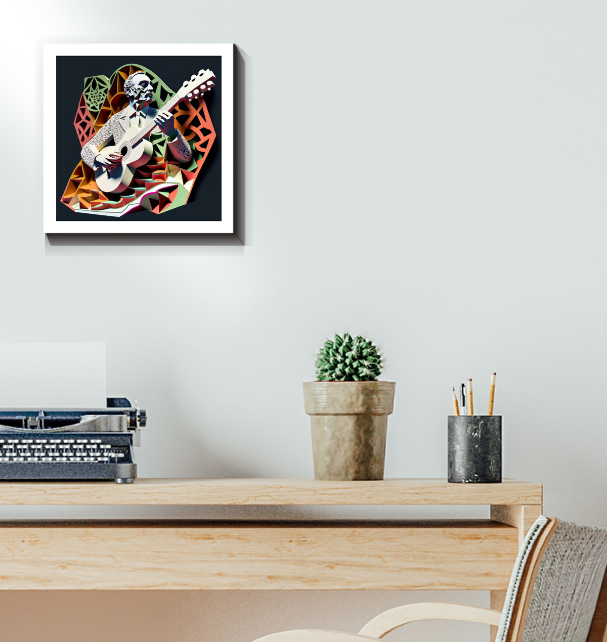Electronic Waves Wrapped Canvas