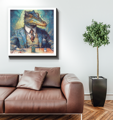 Hip-Hop Kangaroo with Boombox Wrapped Canvas - Unique Wall Art.