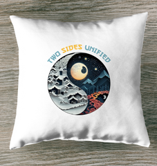 Indoor pillow with Rainforest Canopy Yin Yang design.