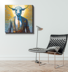 Premium canvas art showing a serene buffalo spirit