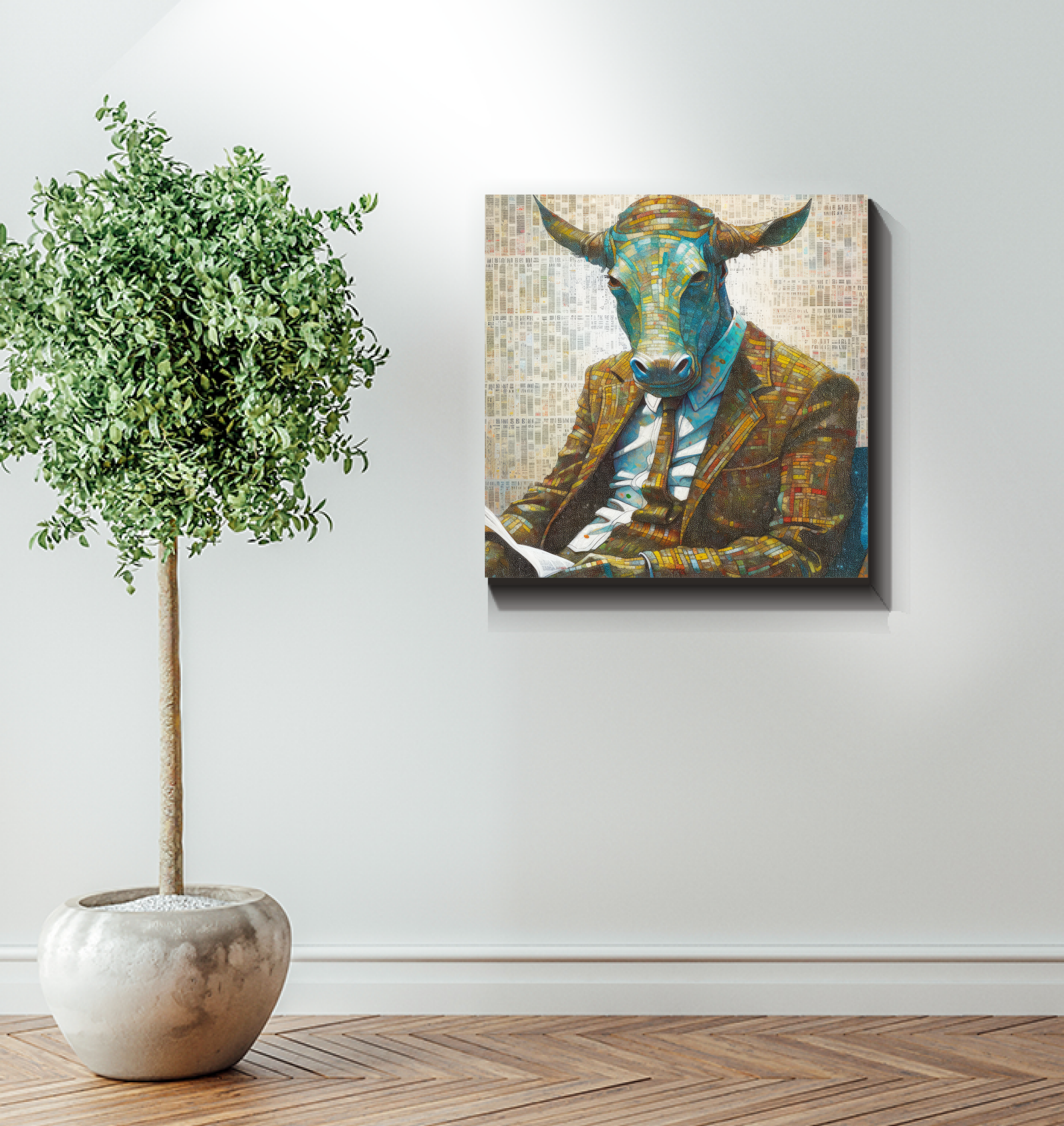 Decorative pirate parrot canvas painting.