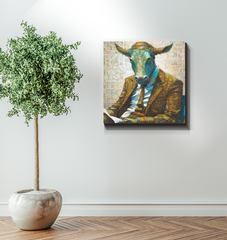 Decorative pirate parrot canvas painting.