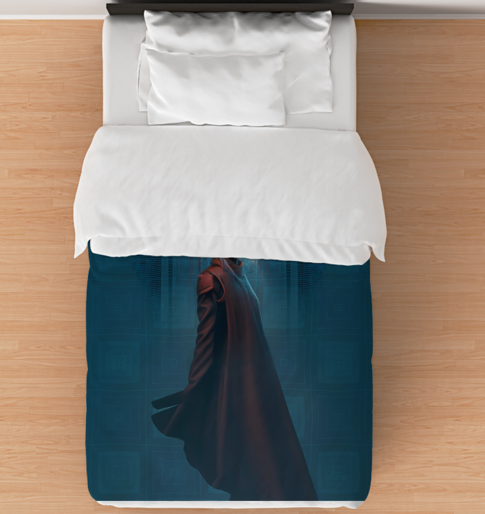 Avant-Garde Aura Duvet Cover styled in a modern bedroom setting.