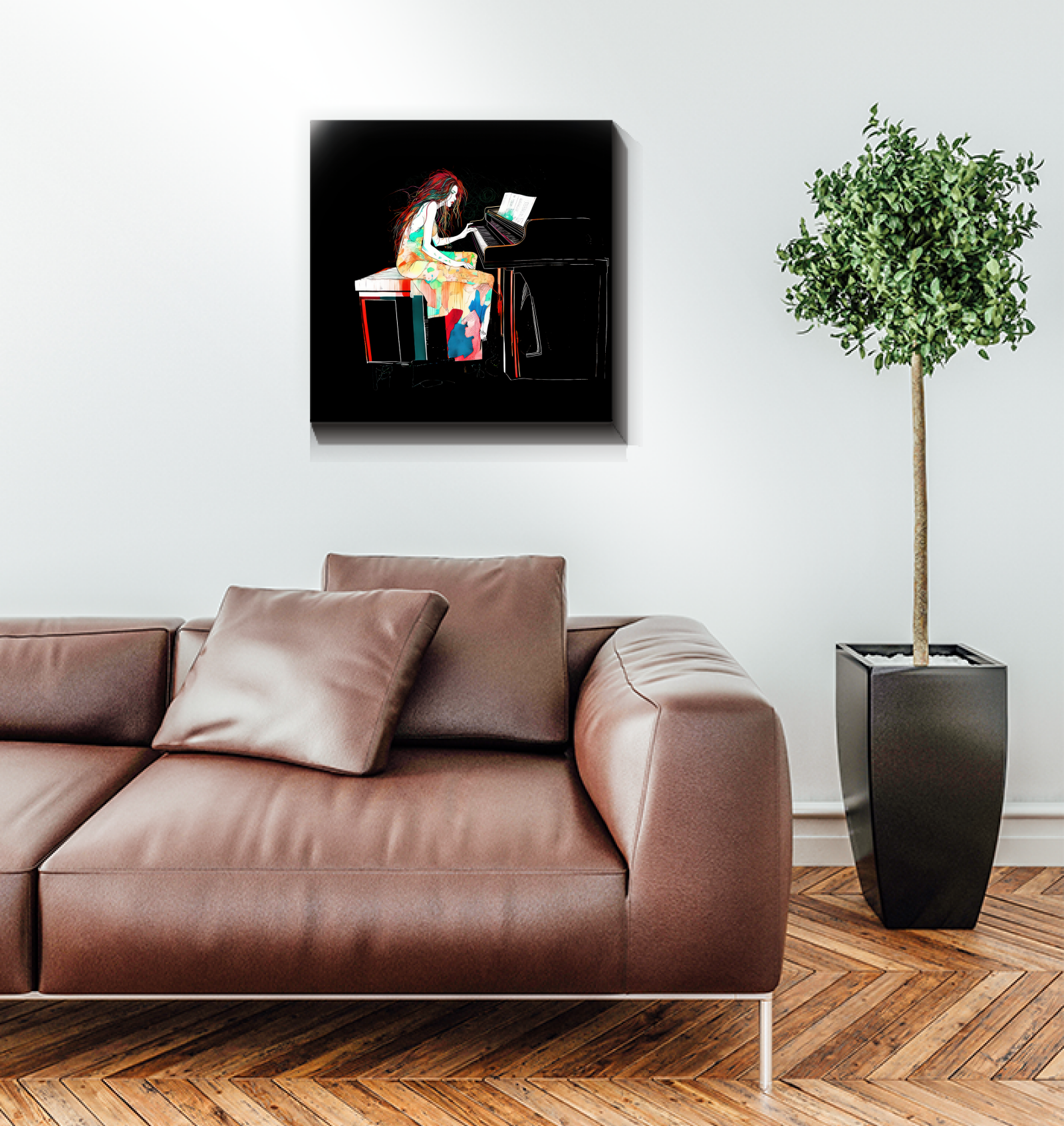Lush marigold landscape on high-quality canvas