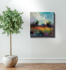 Serene River Reflections Wrapped Canvas