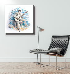 Chic Feather Wrapped Canvas for Office Decor