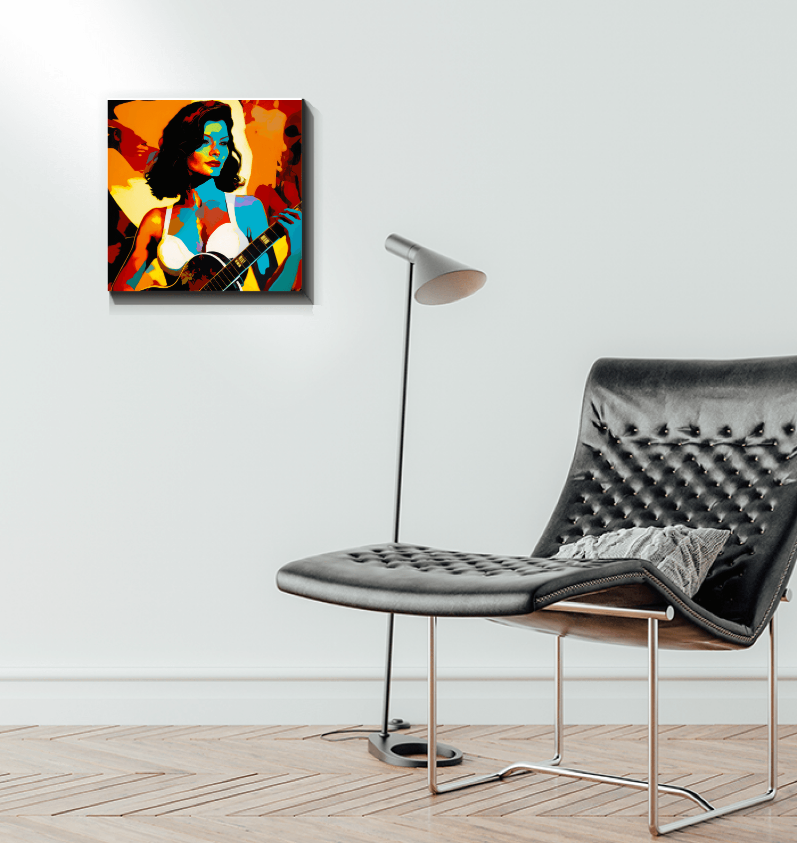 SurArt 77 Wrapped Canvas in a well-lit room casting soft shadows, enhancing the artwork's depth.